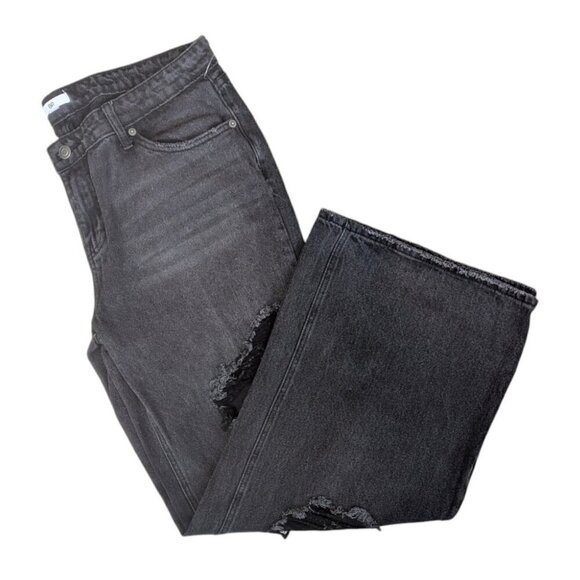 BP Nordstrom Black Denim Low Rise Wide Leg Destroyed Jeans - Picture 3 of 7
